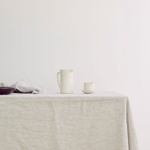 Striped Linen Dining Tablecloth in Pinstripe