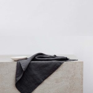 Washed Linen Dining Napkin Set in Slate