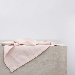Washed Linen Dining Napkin Set in Blush