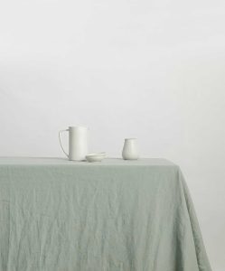 Washed Linen Dining Tablecloth in Sage