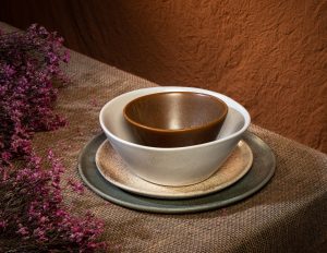 Four Piece Curved Coupe Dinnerware Setting