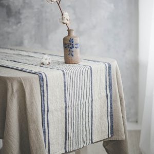 French-Style Striped Heavyweight Linen Table Runner