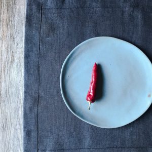 Charcoal Gray Linen Placemats with Mitered Corners, Assorted Set Sizes