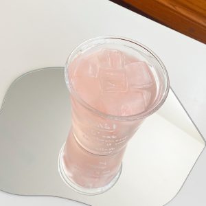 French Lettering Glass Coffee Cup