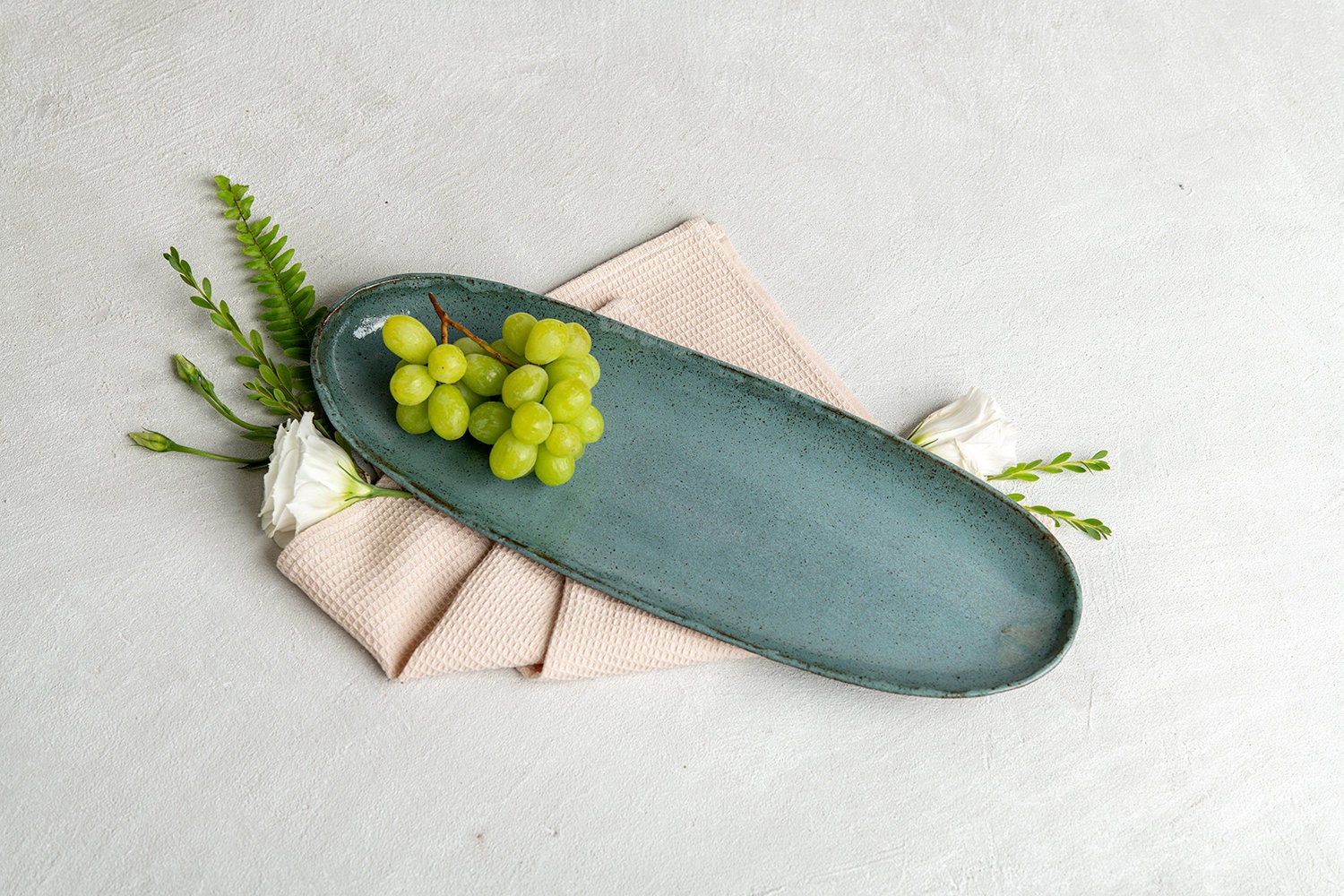 Off-White Stoneware Oval Serving Platter, 15 Inch - Image 9