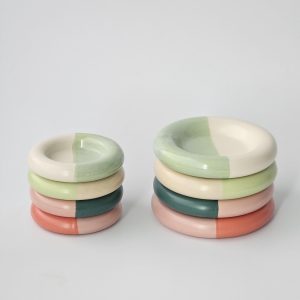 Colorful Ceramic Donut Ring Dish, 3.5 Inch