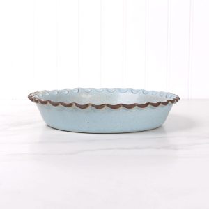 Araucana Blue Stoneware Pie Dish
