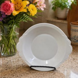 Heavy Stoneware Ceramic Pie Plate, White
