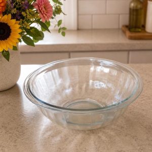 Clear Ribbed Glass Mixing Bowl, 2.5 L