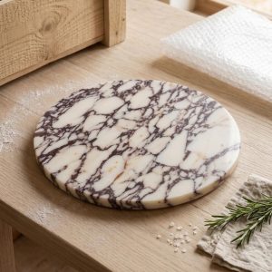 Calacatta Viola Marble Round Serving Board