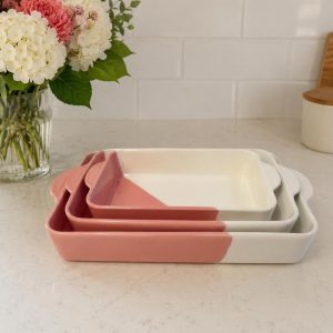 Fine Porcelain Bakeware Set, 3-Piece