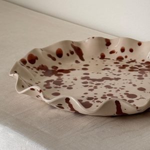 Splatter Ceramic Pie Plate for Baking and Serving