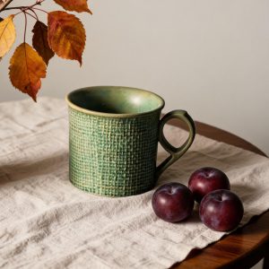 Textured Forest Green Ceramic Mug