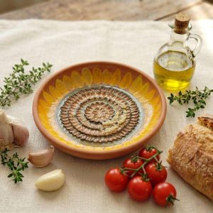 Sunflower Ceramic Garlic Grater Plate