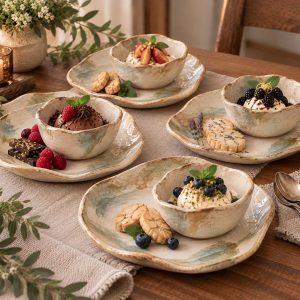 Rustic Dessert Serving Dish Set, 8-Piece