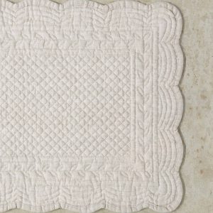 Embroidered Linen Dining Placemat Set in Natural