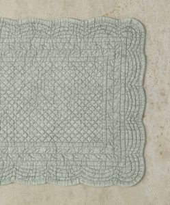 Embroidered Linen Dining Placemat Set in Sage